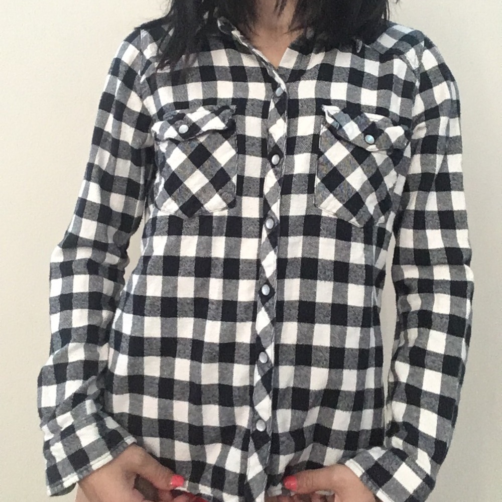 Black and White Checkered Flannel